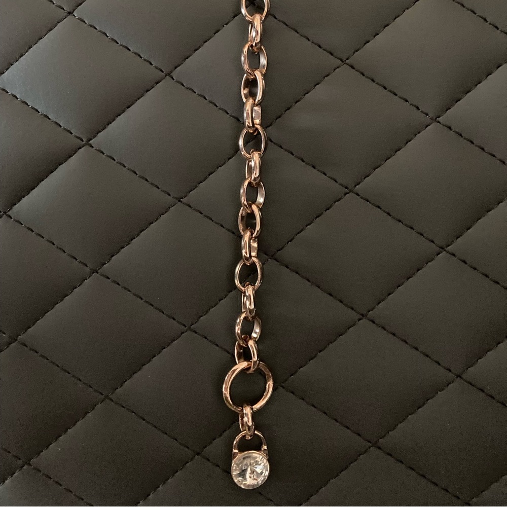Rose gold chain bracelet with Crystal charm